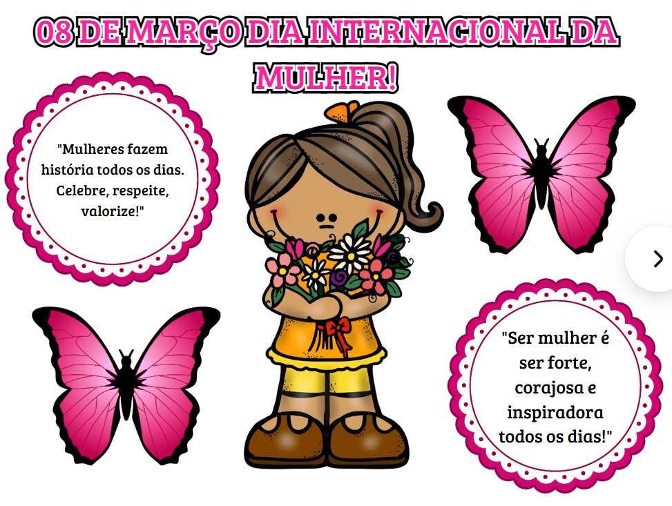 Painel e moldura para fotos dia Internacional da Mulher