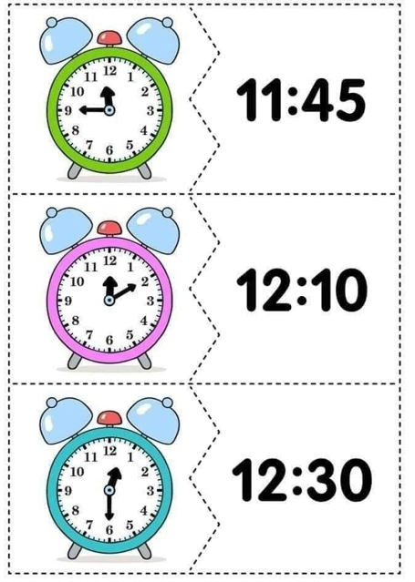 Atividade: quebra cabeça das horas