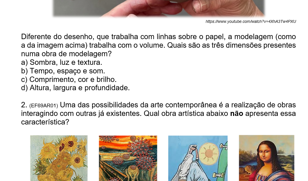 Avaliação Diagnóstica ensino Anos Finais   9 ano -Arte