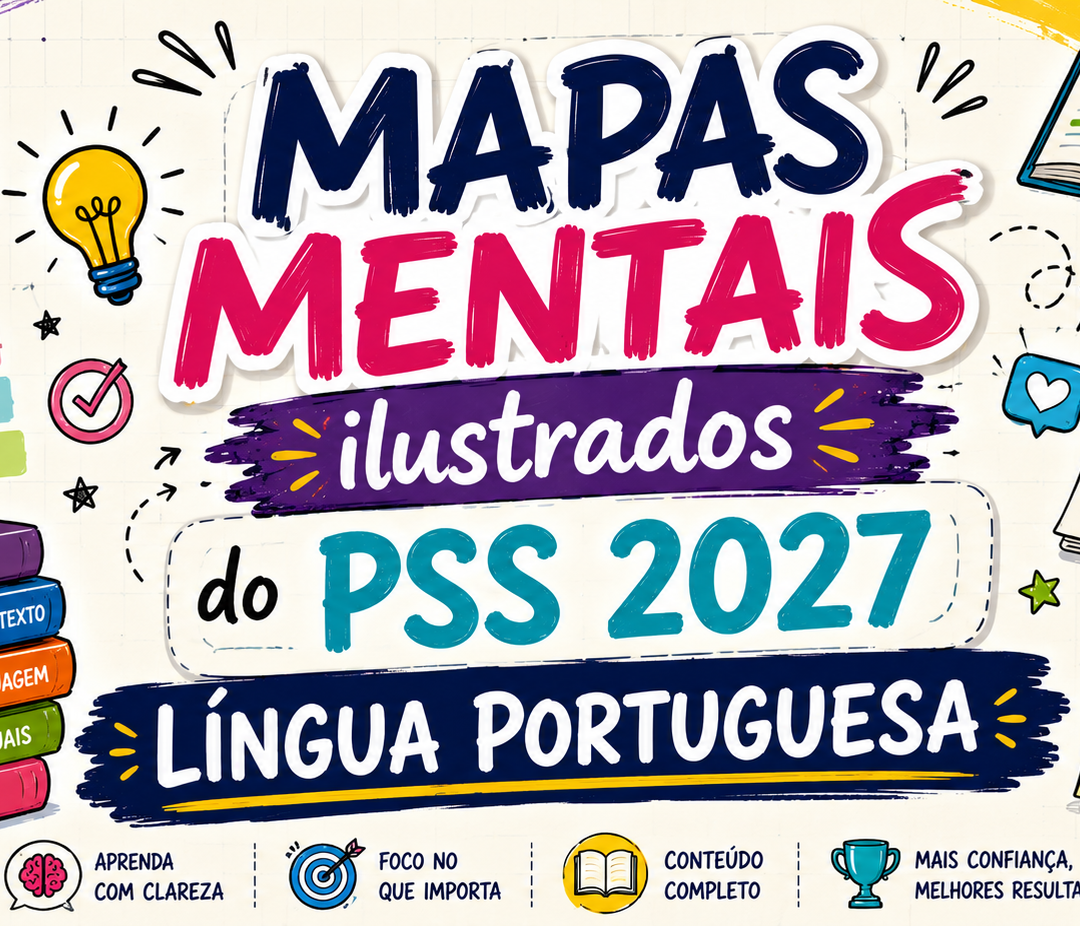 Língua Portuguesa - Mapas Mentais Ilustrados - PSS 2027